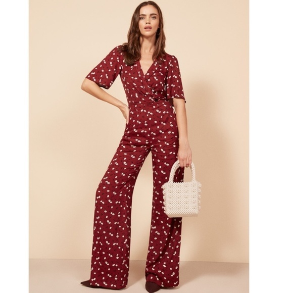 reformation red jumpsuit